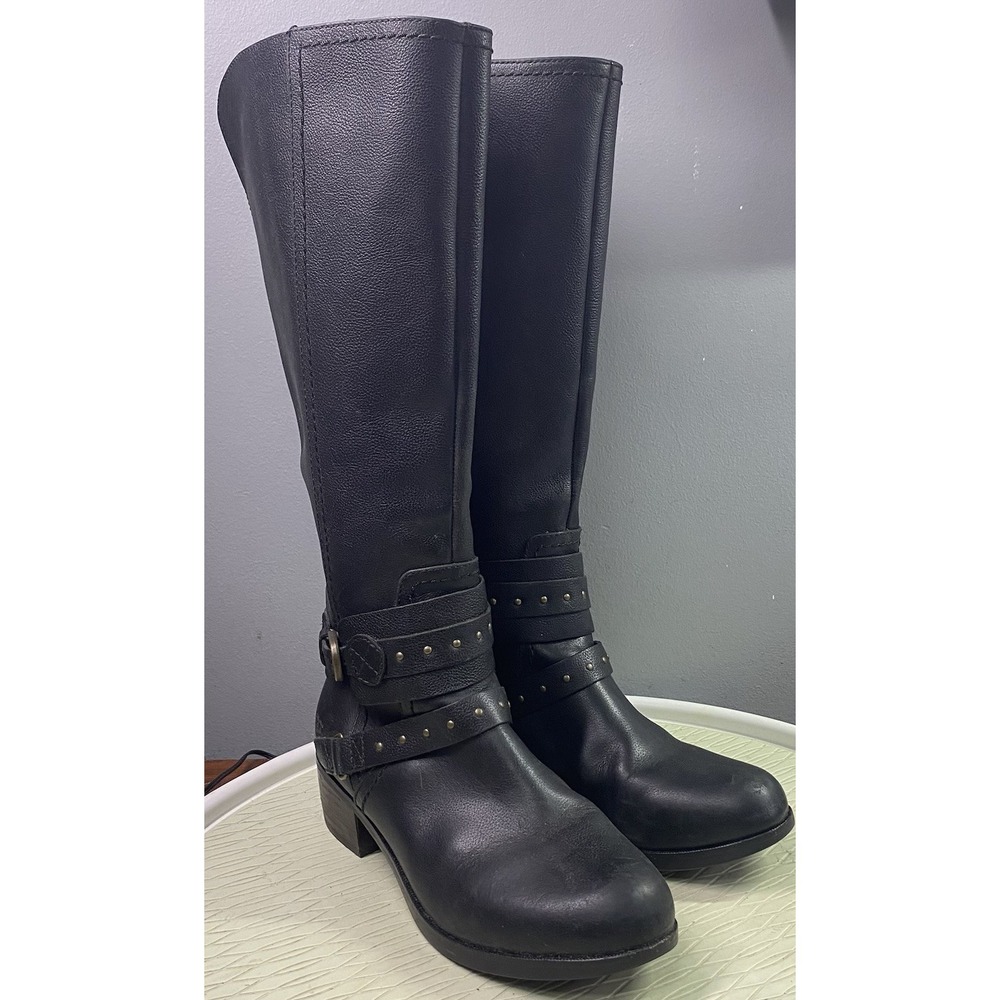UGG ESPLANADE Women's Black Leather 14"‎ Shaft Equestrian Riding Boots Sz.  6